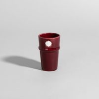 taza de ceramica color berenjena