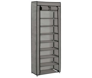 Vidaxl mueble zapatero de tela con funda gris 57x29x162 cm