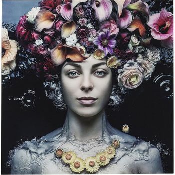 Cuadro cristal flower art lady 120x120cm