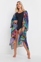 yours kimono playero azul estampado mujer curvy y tallas grandes yours