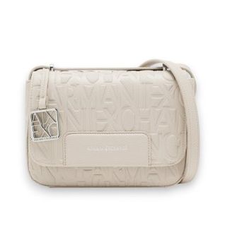 A|X Armani Exchange para mujer. XW001577AF15774U6208 Bandolera con logotipo en relieve y correa ajustable beige (OSFA), Casual, Poliéster