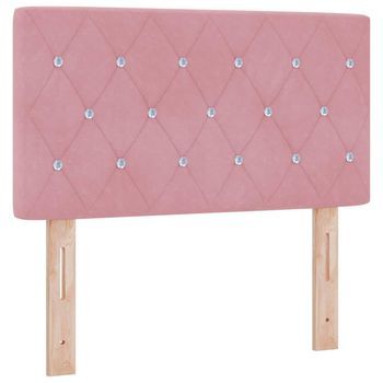 Cabecero De Terciopelo Argyle Manual Rosa 80 Cm Terciopelo