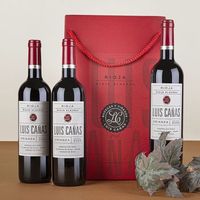 estuche regalo 3 botellas vino tinto rioja luis canas crianza