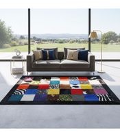 alfombra piel patchwork multy colores 20x20 cm