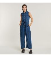 g-star para mujer d24397-d548-g645 mono soft utility azul m casual sin mangas  tirantes lyocell