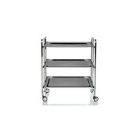 carrito auxiliar plegable bauhaus cromado con ruedas r 3 niveles y 3 posicionesnegro