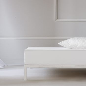 Sábana Bajera Ajustable Lisa Blanco Cama 180 Cm - 180x200 Cm, Algodón 200 Hilos.