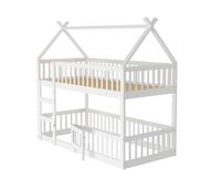 litera infantil de madera maciza 90x200 cmblanco