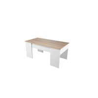 mesa de centro con tapa elevable l100 cm - blanco