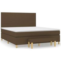 cama tapizada 203x180x128 cm tejido 100  poliester contrachapado y madera tratada - marron
