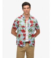 superdry para hombre m4010947a camisa hawaiana azul xl casual algodon manga corta