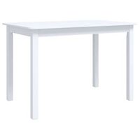 mesa de comedor de madera maciza de caucho blanca 114x71x75 cm vidaxl