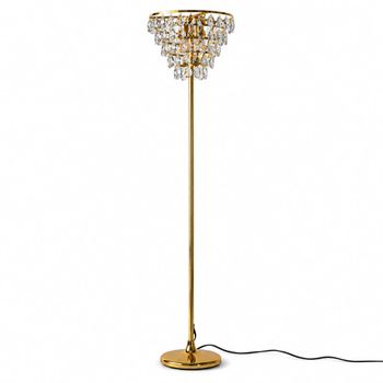 Lámpara de pie 3 luces cristal metal dorado h150 cm