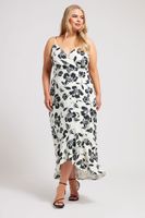 yours london vestido blanco floral con tirantes y volantes mujer curvy y tallas grandes yours london