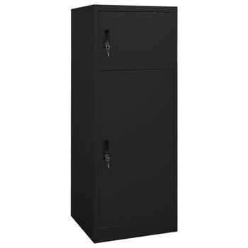 Armario Para Sillas De Montar Acero Negro 53x53x140 Cm Vidaxl