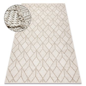 Alfombra Jersey 19231 Beige - Geométrico Estructural, Lazo Boho 140x190 Cm