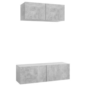 Set De Muebles De Salón 2 Pzas Madera Ingeniería Gris Hormigón Vidaxl