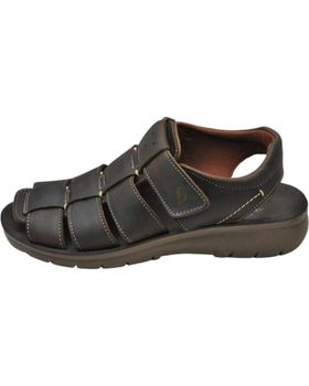 de LUISETTI 34105 SANDALIA COMODA DE PIEL HOMBRE CAFE