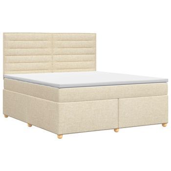 Cama Tapizada 190x144x140,5 Cm Tejido - Crema