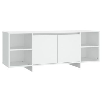 Mueble Para Tv Madera Contrachapada Blanco 130x35x50 Cm