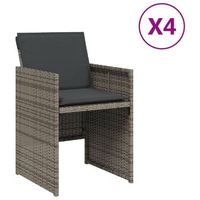 pack 4 uds sillones de jardin  silla de jardin  silla de exterior con cojines ratan sintetico gris