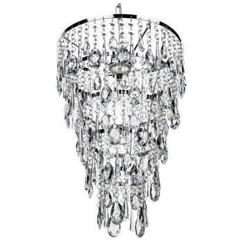 Lámpara De Techo Araña Cascada Metal Plateado 100 Cm Cristal Estilo Glam Entwash