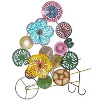mural decorativo de pared de metal multicolor 112x8x132h cm