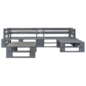 Conjunto Deconjunto Muebles Jardin De Palés Para Jardín 4 Uds | Mesa Y Sillas Madera Gris