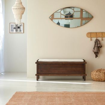 Mueble zapatero de madera maciza de mango