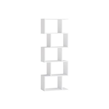 Librería moderna de varios niveles con estantes abiertos, Marrón Rústico / 5 Niveles (159A cm)