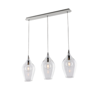 riel de hierro ares con cristal pyrex transparente 3 luces l75 x 10 bl273-bin3-tr