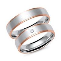 alianzas de oro blanco y rosa con diamante