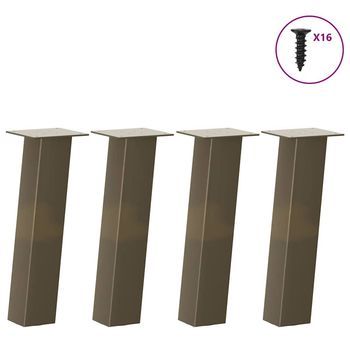 Patas Para Mesa De Centro 4 Unidades De Acero Natural, 42 Cm, Acero Vidaxl