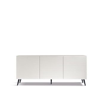 Aparador moderno de madera blanca con 3 puertas 180x50 cm 80h