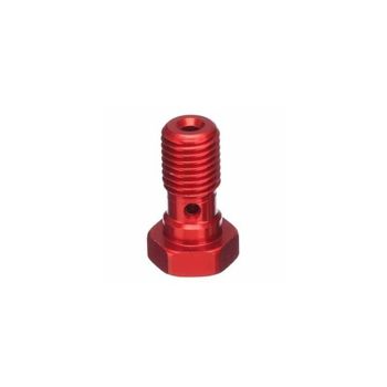 Tornillo banjo M10x1 simple cabeza plana alu rojo