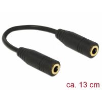 adaptador de audio delock 35 mm hembra a 35 mm hembra 013 m negro