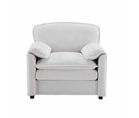 sofa relax 1 plaza - retro con bolsillos laterales de almacenamiento diseno compacto - blanco