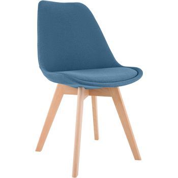 Silla De Comedor Linares Elegante Y Cómoda Para Tu Hogar Tela Azul 50x49x83 Cm Clp