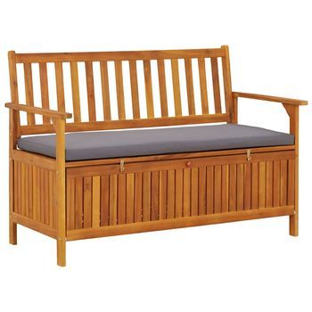 Banco De Almacenaje De Jardín Madera Maciza Acacia 120 Cm Vidaxl