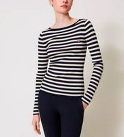 twinset para mujer 251tp3471 jersey de rayas de manga larga negro m casual viscosa