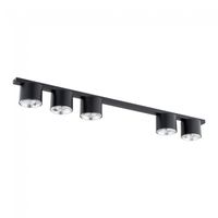 regleta de techo valeno negro 5 luces