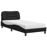 cama con colchon hvar cuero sintetico negro 80x200 cm vidaxl