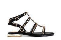 sandalias tipo esclava con doble hebilla y tachuelas talladas black