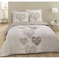 funda nordica vision alice - 100 algodon - 200 x 200 cm - beige