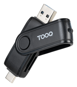 Tooq TQR-3003B Lector USB-C 2.0+USB-A 3.0 SD/TF