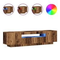 mueble tv luces led madera ingenieria envejecida 160x35x40 cm vidaxl