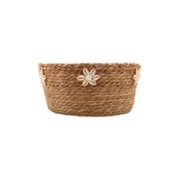 cesta de fibras naturales con detalles de conchas 27 cm