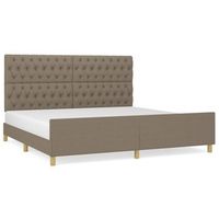 estructura de cama con cabecero de tela gris taupe 200x200 cm vidaxl