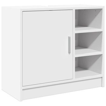 Mueble De Almacenaje | Armario Para Lavabo Madera De Ingeniería Blanco 63x29x55 Cm