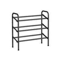 zapatero extensible de metal ajustable estante zapatos para pasillo negro tinta  3 niveles 23 x 58 x 58 cm